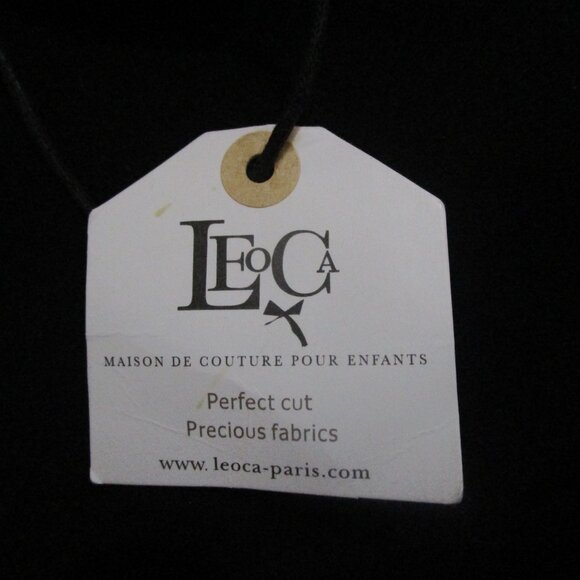 Designer LEOCA Paris Black suede elegant Dress Tissu SZ 10 NWT - Picture 3 of 8